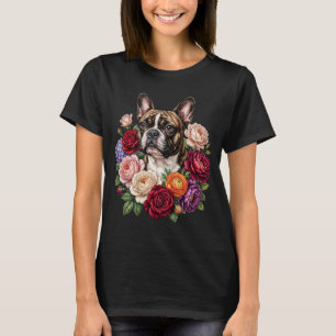 Süßer Französischer Bulldogge Blumen Garten French T-Shirt