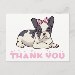 Süßer Französischer Bulldogge Danke Frenchie Welpe Postkarte