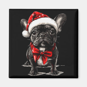 Süßer Französischer Bulldogge Frenchie Hund Weihna Magnet