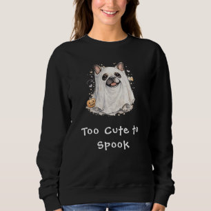 Süßer französischer Bulldogge Halloween-Geist Spuk Sweatshirt