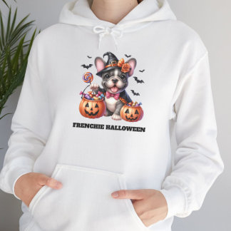 Süßer französischer Bulldogge Halloween Süßigkeite Hoodie