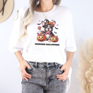 Süßer französischer Bulldogge Halloween Süßigkeite T-Shirt