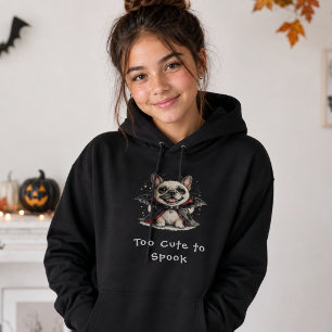 Süßer französischer Bulldogge Halloween Vampir Fle Hoodie