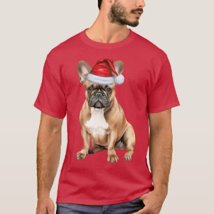 Süßer Französischer Bulldogge Lustiges Weihnachten T-Shirt