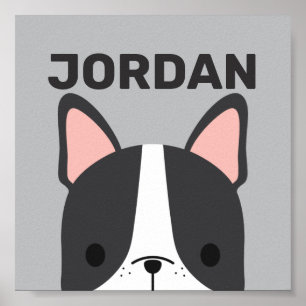 Süßer Französischer Bulldogge mit personalisiertem Poster