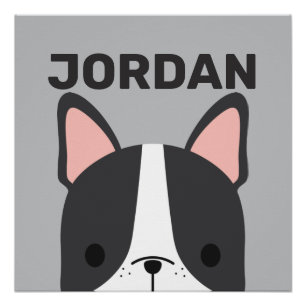 Süßer Französischer Bulldogge mit personalisiertem Poster