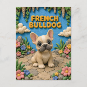Süßer Französischer Bulldoggen-Welpe, Baby-Hund Postkarte