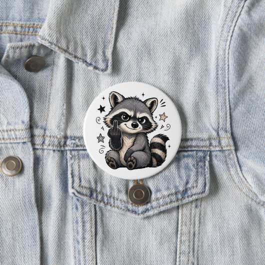 Süßer frecher Waschbär mit Haltung Button (Beispiel)