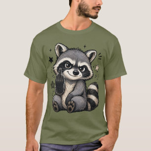 Süßer frecher Waschbär mit Haltung T-Shirt
