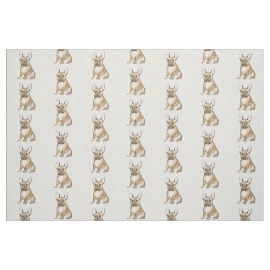 Süßer French Bulldog Stoff (Fat Quarter (45,7 x 55,9 cm))