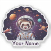 Süßer Frettchen-Astronaut im Weltraum  Aufkleber (Vorderseite)