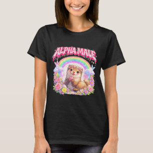 Süßer Frettchen-Regenbogen-Blumenstrauß lustig für T-Shirt