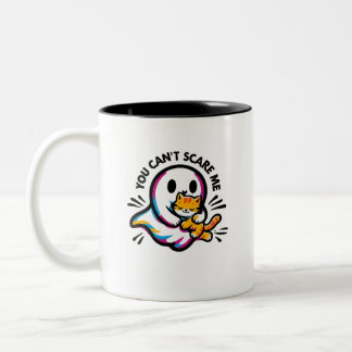 Süßer freundlicher Geist und Katze Whimsical Hallo Zweifarbige Tasse