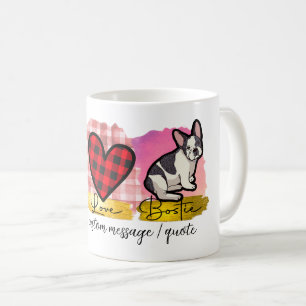 Süßer Frieden Liebe Boston Terrier Hundeliebhaber Kaffeetasse