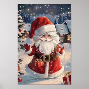 Süßer Frohe Weihnachten Santa Claus Poster