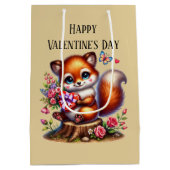 Süßer Froher Valentinstag Fuchs Mittlere Geschenktüte (Rückseite)