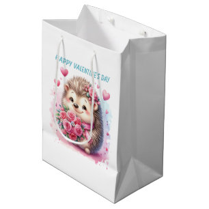 Süßer Froher Valentinstag Igel Mittlere Geschenktüte