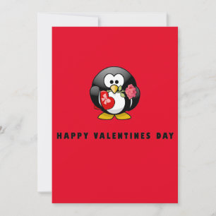 Süßer Froher Valentinstag Pinguin Vogel Flache Kar