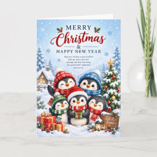 Süßer fröhlicher Pinguin Weihnachten und Frohes Ne Karte