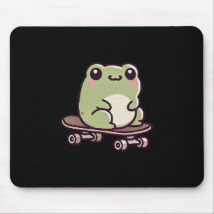 Süßer Frosch auf einem Skateboard Lustiges Skatebo Mousepad