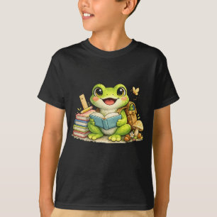 Süßer Frosch beim Lesen - Zurück zur Schule T-Shirt