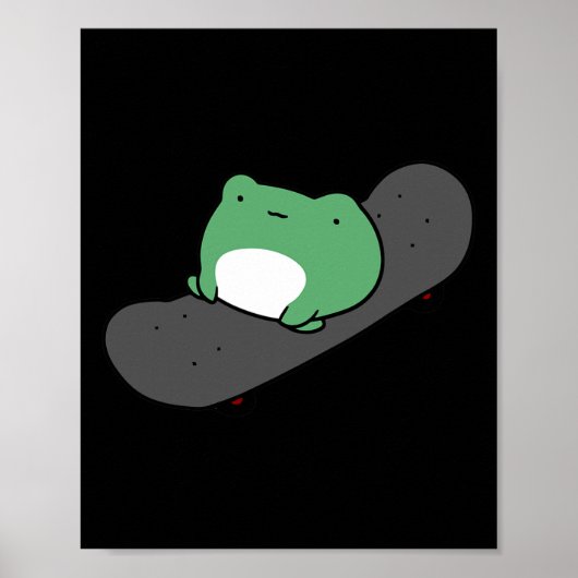Süßer Frosch beim Skateboardfahren  Poster (Vorne)