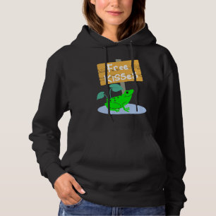 Süßer Frosch bietet kostenlose Küsse an Hoodie