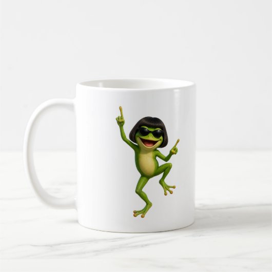 Süßer Frosch Bob Frisur Meme Geschenk Kaffeetasse (Links)
