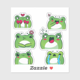 Süßer Frosch-Emoji-Reaktionsgesicht-Vinyl-Aufklebe Aufkleber