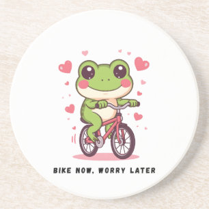 Süßer Frosch fährt Fahrrad Lustiges Froschliebha Getränkeuntersetzer