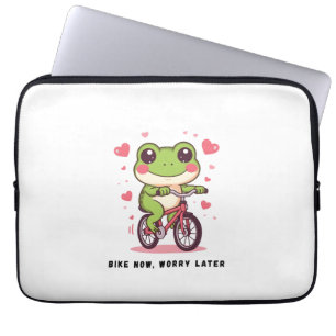 Süßer Frosch fährt Fahrrad   Lustiges Froschliebha Laptopschutzhülle