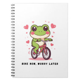 Süßer Frosch fährt Fahrrad | Lustiges Froschliebha Notizblock