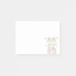 Süßer Frosch fährt Fahrrad | Lustiges Froschliebha Post-it Klebezettel