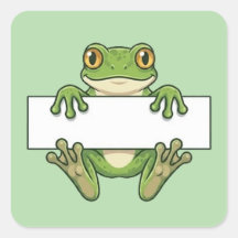 Süßer Frosch hält leere Schautafel Cartoon