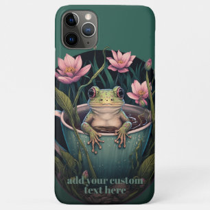 Süßer Frosch in Tasse Wildblumen Cottagecore Maßan Case-Mate iPhone Hülle