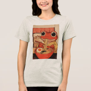 Süßer Frosch isst Ramen einfach so Geschenke Tri-Blend Shirt