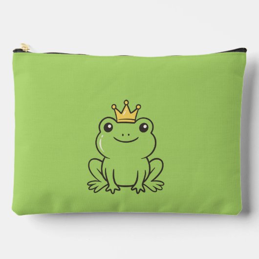 Süßer Frosch  Königin lustig grün  Zubehörtasche (Vorderseite)
