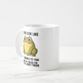 Süßer Frosch Kröte ADHD Humor Besprechungs-Überleb Kaffeetasse (Vorderseite Links)