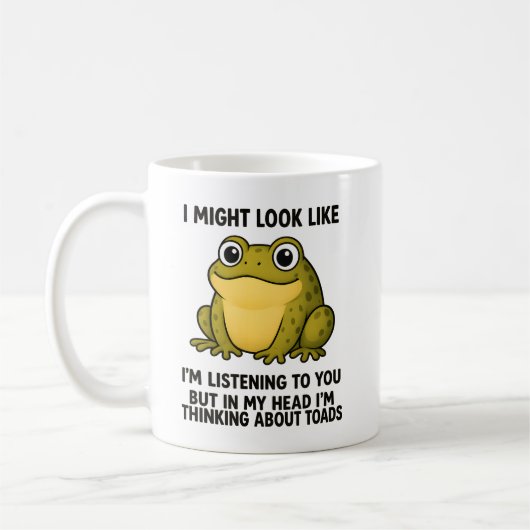 Süßer Frosch Kröte ADHD Humor Besprechungs-Überleb Kaffeetasse (Links)