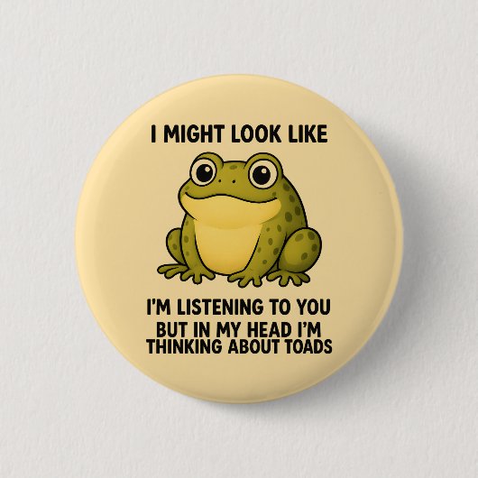 Süßer Frosch Kröte ADHS Humor Besprechungs-Überleb Button (Vorderseite)