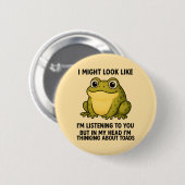 Süßer Frosch Kröte ADHS Humor Besprechungs-Überleb Button (Vorne & Hinten)