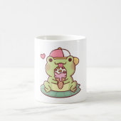Süßer Frosch leckt Eiscreme Kaffeetasse (Mittel)