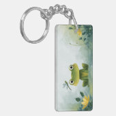 Süßer Frosch & Libelle – Sanfte Natur-Illustration Schlüsselanhänger (Vorderseite links)