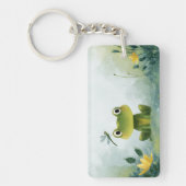 Süßer Frosch & Libelle – Sanfte Natur-Illustration Schlüsselanhänger (Vorderseite)