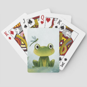 Süßer Frosch & Libelle – Sanfte Natur-Illustration Spielkarten