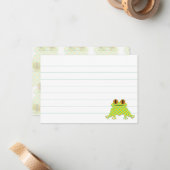 Süßer Frosch Lined Custom Mitteilungskarte (Vorderseite/Rückseite Beispiel)