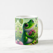 Süßer Frosch mit Blumen Kaffeetasse (VorderseiteRechts)