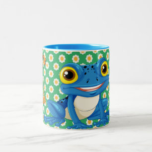 Süßer Frosch mit Cartoon-Frosch-Design für Froschl Zweifarbige Tasse