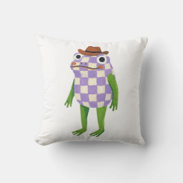 Süßer Frosch mit Cowboyhut Wurfkissen Kissen
