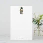 Süßer Frosch mit grüner Mütze und Kleeblatt Briefpapier (Stehend Vorderseite)